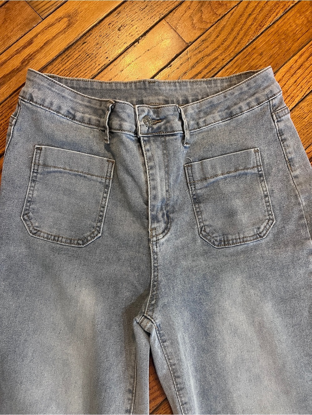 High Rise Wide Leg Stovepipe Women's Jeans XL 12 14 - Picture 5 of 13